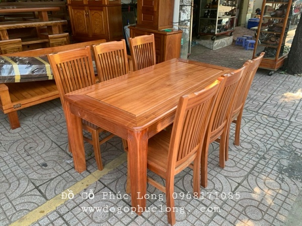 bàn ghế ăn gỗ xoan đào 1