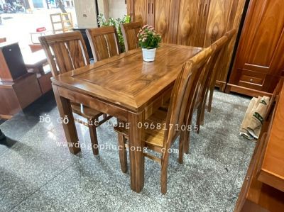 Bộ bàn ăn gỗ Hương Xám Cao Cấp  _ 6 ghế 