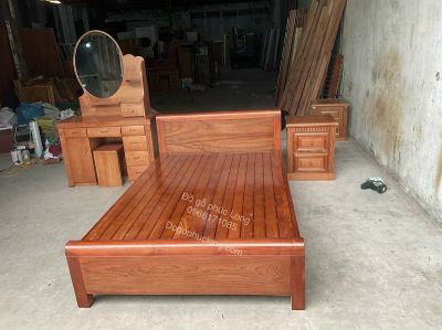 Giường ngủ gỗ Xoan Đào - Phản thưa 1m20cm
