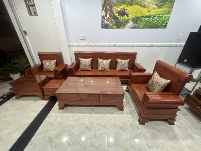 Sofa gỗ Hương Đá mẫu pháo cao cấp 
