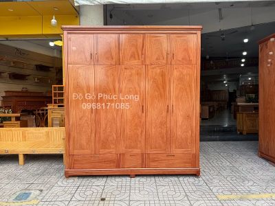 Tủ áo 5 cánh gỗ Hương Đá mẫu tủ cao 2m50cm 