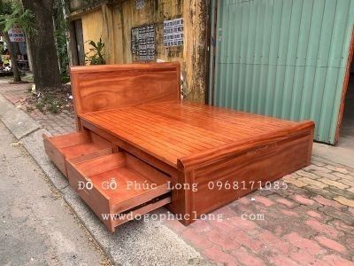 Giường ngủ gỗ Xoan Đào sản phẩm bán chạy tại Đồ Gỗ Phúc Long quận 12
